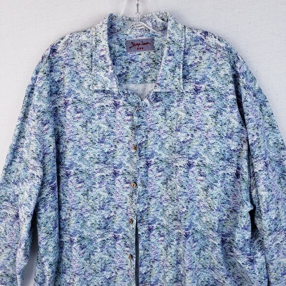 Signum Germany Button-Up Shirt Modern Fit Long Sleeve Abstract Woven size 2XL - Picture 3 of 9